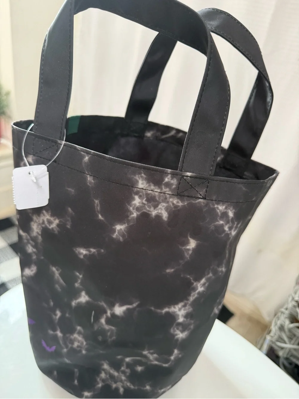 Bath & Body Works Black Tote with Purple Haunted House & Green Tentacles